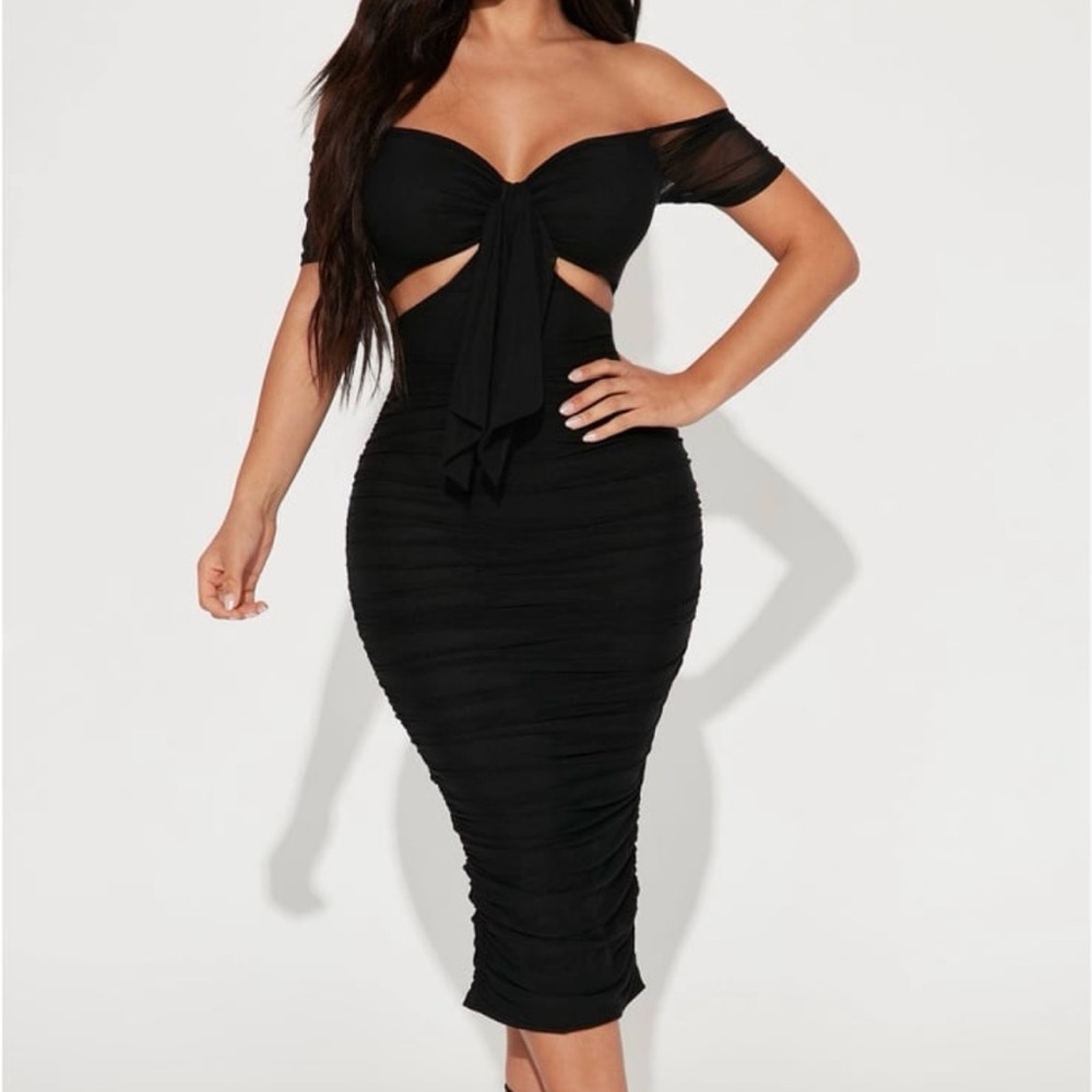 Fashion nova cut out midi dress.